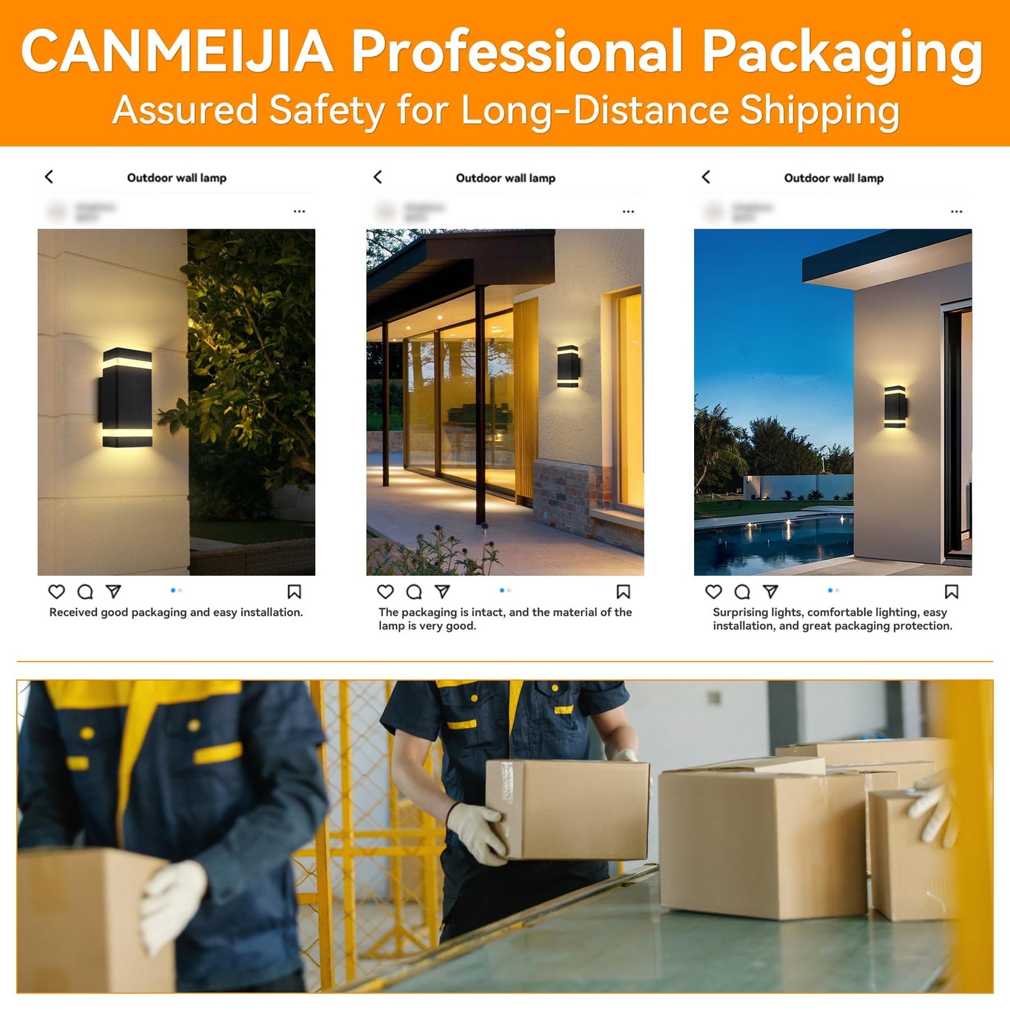 CANMEIJIA LED Wall Light, Outdoor Wall Lights Waterproof Outside Lights Porch Light Front Door Lamp Modern Aluminum Black 3000K Included 2 * 6W GU10 for Garden Hallway Bathroom etc