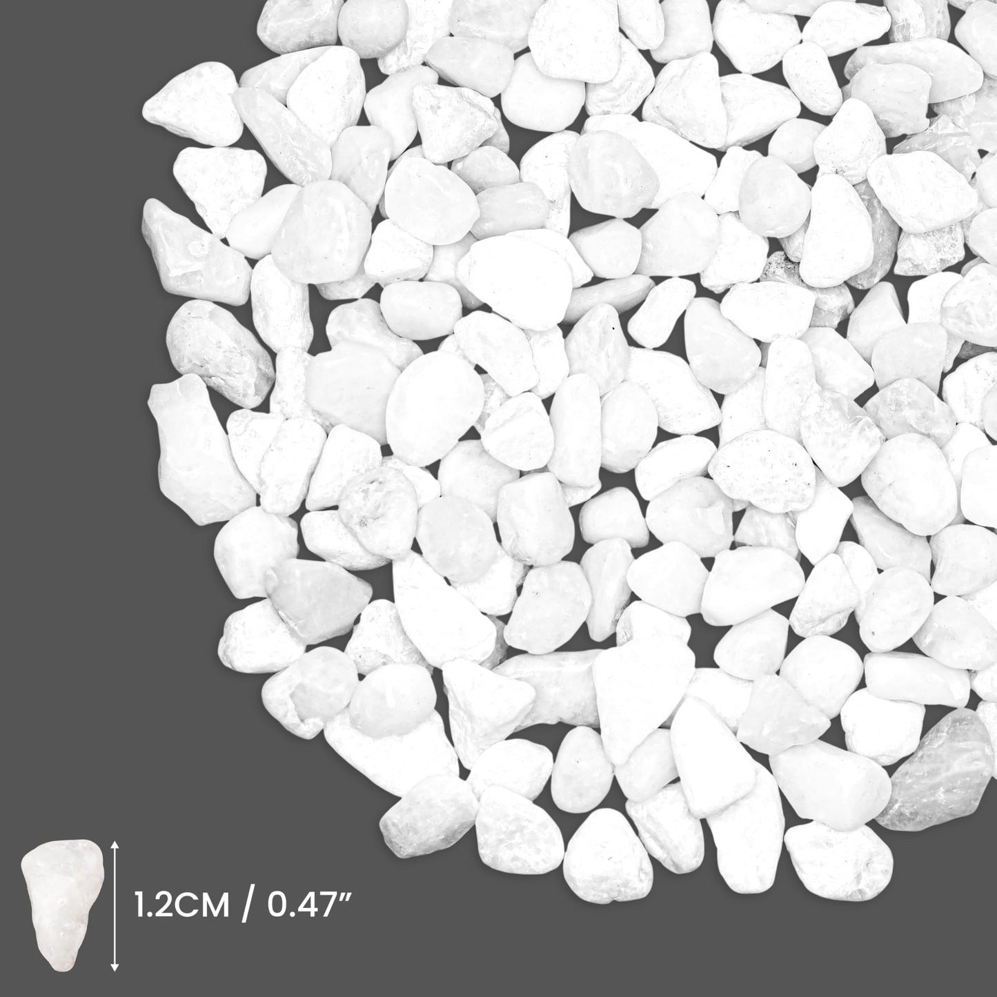 BELLE VOUS White Decorative Garden Stones (3.6kg Bag) - Natural Mixed River Gravel - Small Pebbles for Plant Pots, Vase Filler, Landscaping, Aquariums & Home