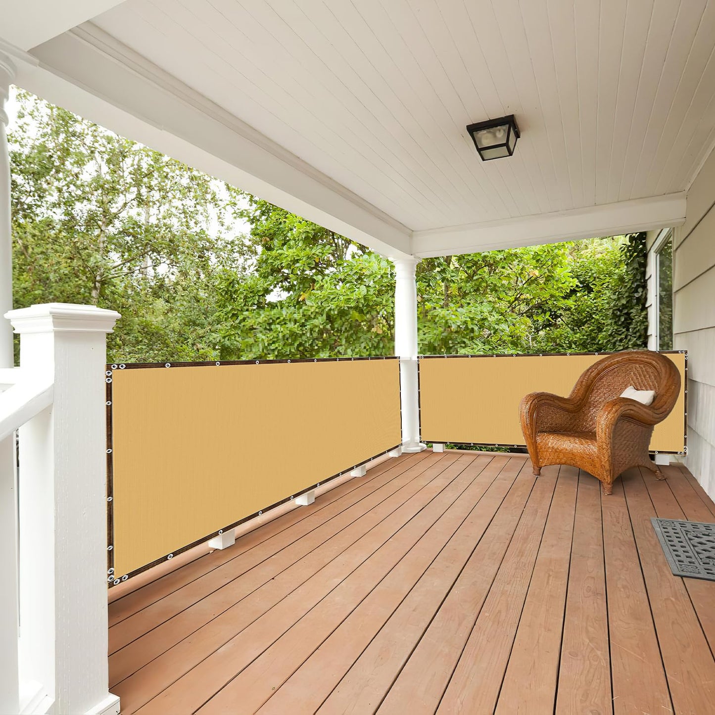 LYCN Garden Privacy Fence Screening, 2x10 m HDPE Privacy Netting Sunblock Shade Cloth Mesh Net Cover, Green