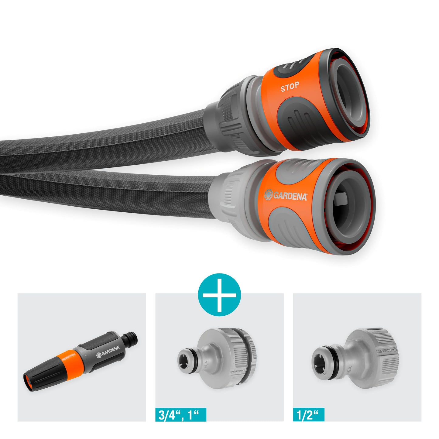 Gardena Liano Life Textile Hose 1/2 inch, 20m: Highly flexible textile garden hose, with PVC inner tube, no kinking, lightweight, weather-resistant (18450-20)