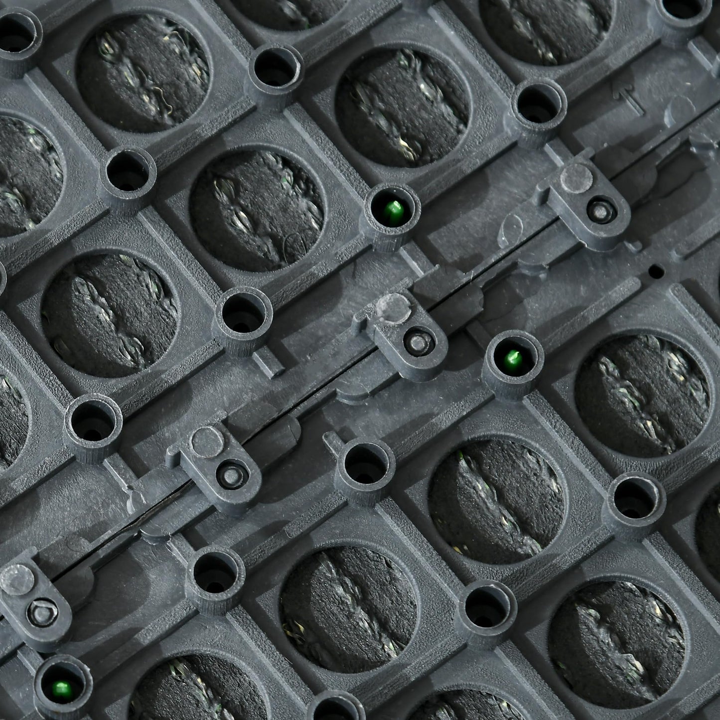 Outsunny 10 Pieces 30 x 30cm Artificial Grass Turf with 25mm Pile Height Non-Toxic Roll Grass Carpet Fake Grass Mat with Drainage Holes UV Resistance for Indoor, Outdoor, Patio, Garden, Lawn, Balcony