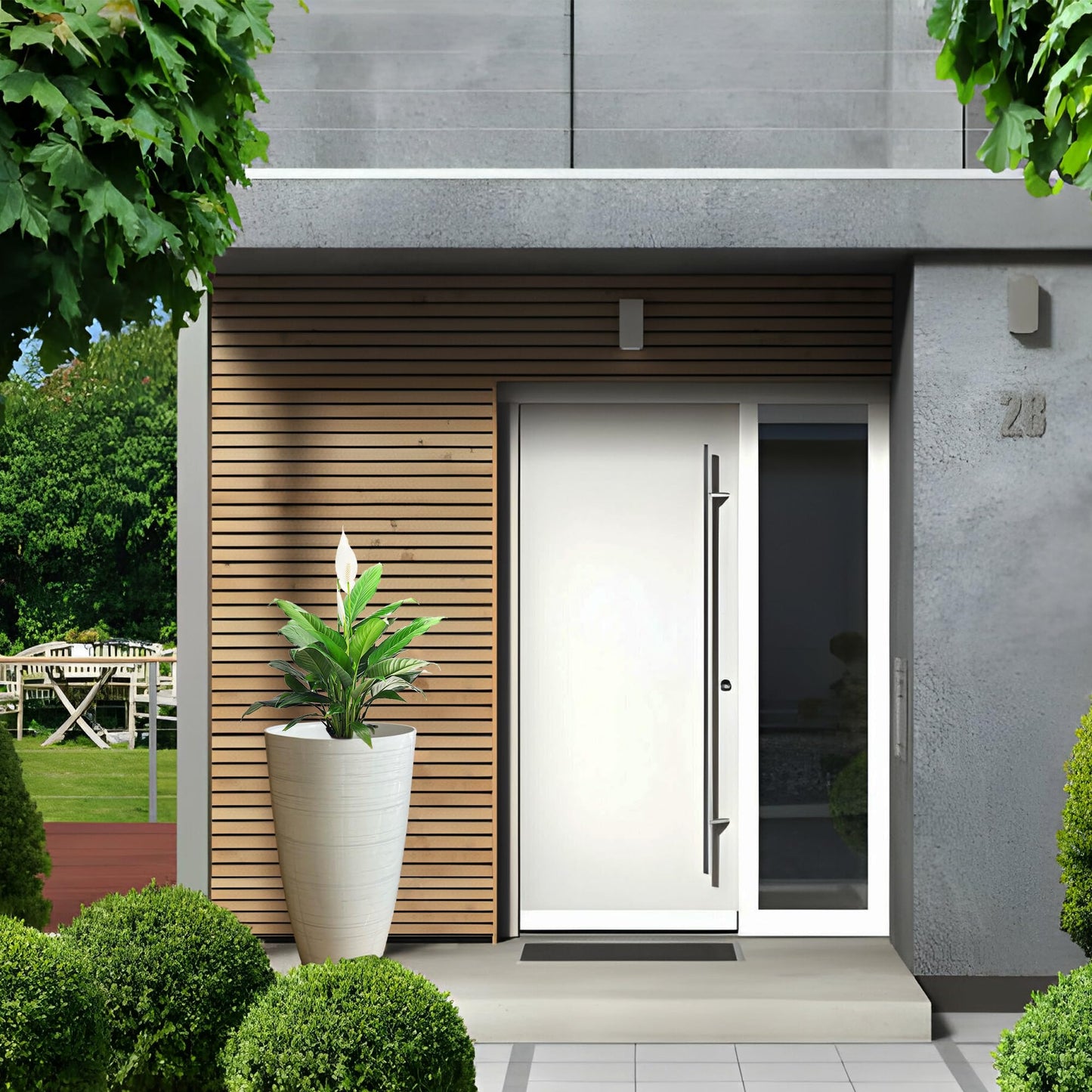 SG Traders Stylish Tall Plastic Plant Pot Garden Patio Planters Elegant Gardening Planter Accessory for Flowers Herbs Trees Plants Patio Suitable for both Indoor and Outdoor Use H 54cm x W 30cm