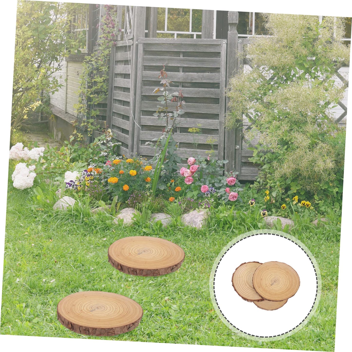 FUNOMOCYA 3 Pcs Garden for Outdoor Walkway Wooden Boards for Pathway and Lawn Decor Garden Tiles for Easy Landscaping and Outdoor Aesthetics