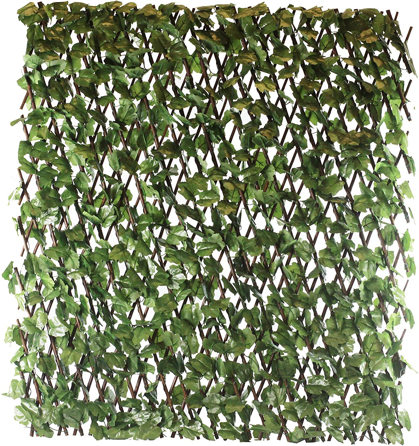 GOLDBEARUK Decorative Trellis - Articifial Leaves Garden Screen - 1m X 2m - Balcolny Privacy Expandable Hedge (Single Piece)