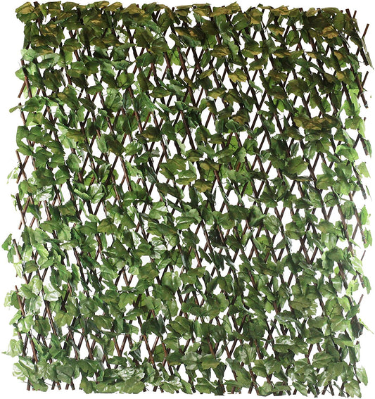GOLDBEARUK Decorative Trellis - Articifial Leaves Garden Screen - 1m X 2m - Balcolny Privacy Expandable Hedge (Single Piece)