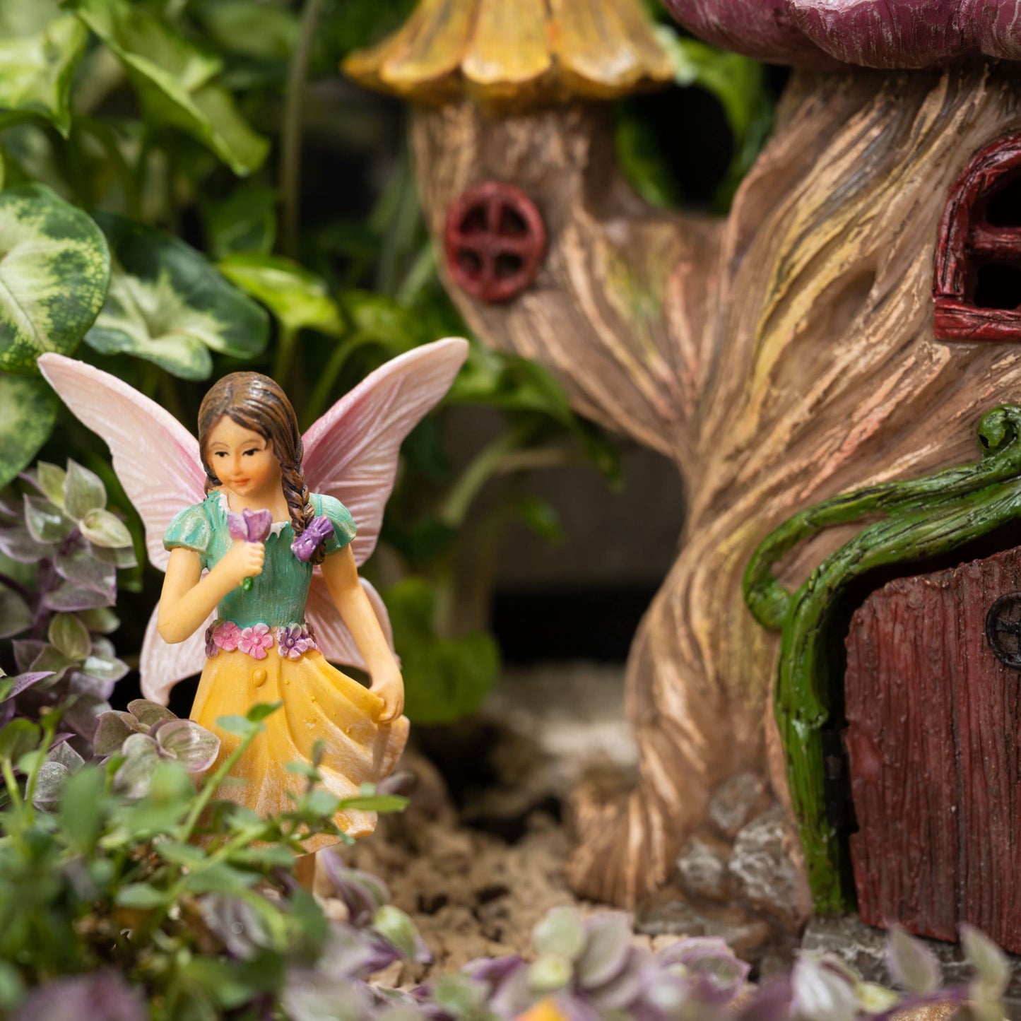 PRETMANNS Fairy Garden Fairy Houses - Fairy Garden Accessories, Fairy Garden Ornaments - Fairies for Fairy Garden - Fairy House & Fairies - Fairy Garden House Kit - 4 Pieces