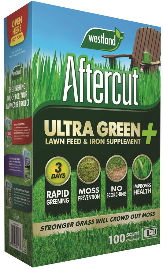 Aftercut 20400482 Ultra Green - Lawn Feed & Iron Supplement, 100 m2, 3.5 kg, Natural