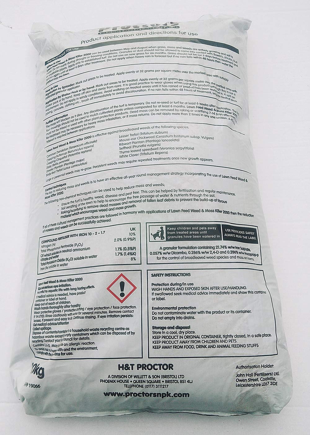 LAWN FERTILISER WEED FEED AND MOSS KILLER - 20KG SACK