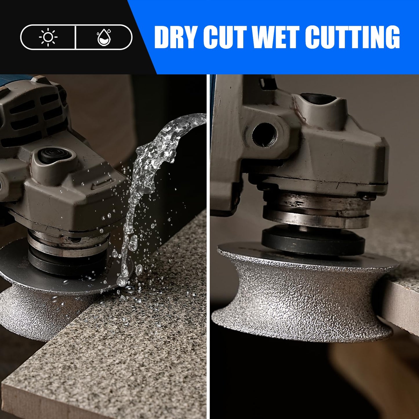 NuoDunco Bullnose Grinding Wheel Porcelain Bullnose Tool, 73mmx20mmx20mm Brazed Grinding Wheel Concave Abrasive Wheel For Marble Granite Tiles Quartz Stone