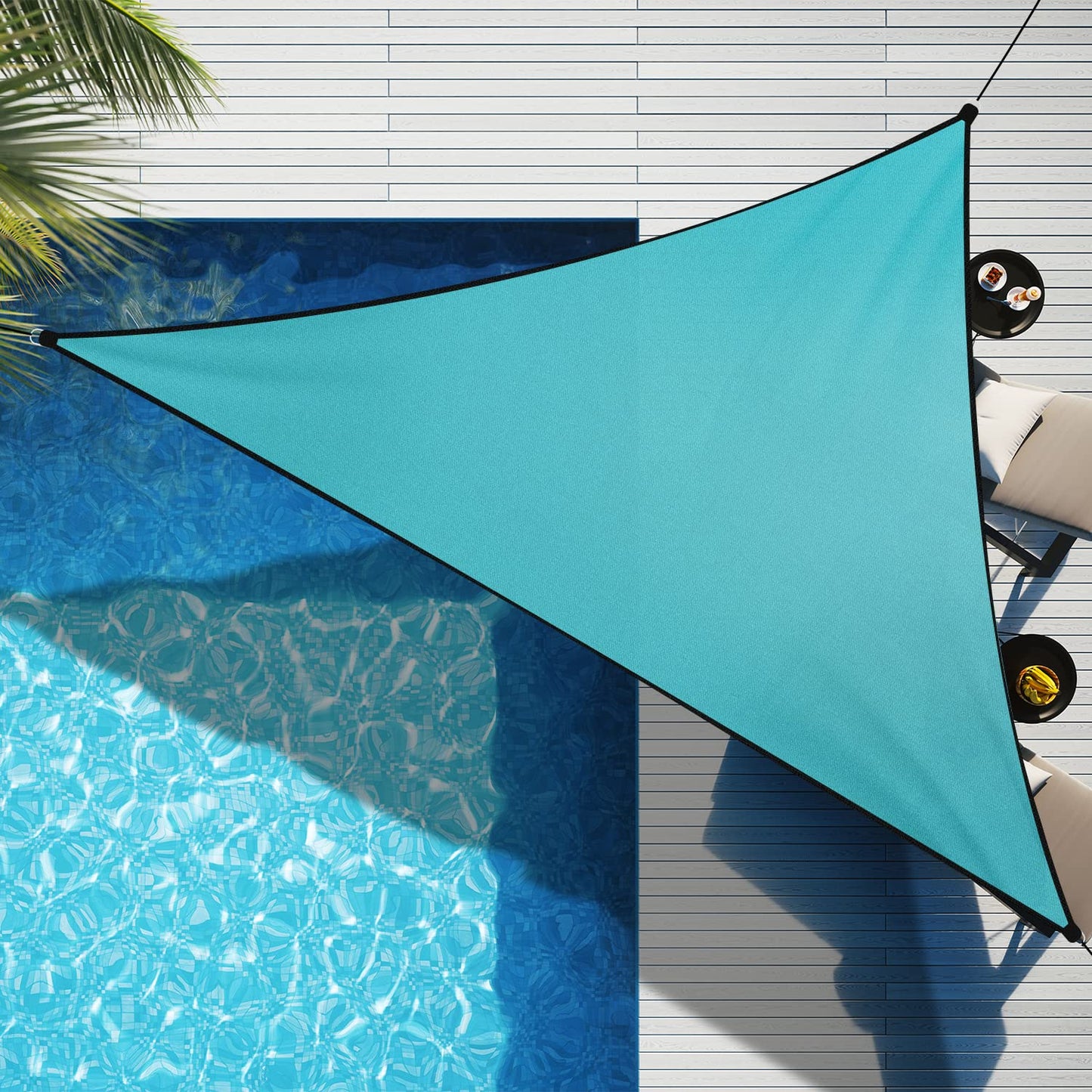 supregear Shade Sail, 3x3x3 m Triangular Shade Sail Waterproof UV Blockage Sun Sail Canopy Awning Shelter for Outdoor Courtyard Garden Patio Carport Lawn Swimming Pool, Blue