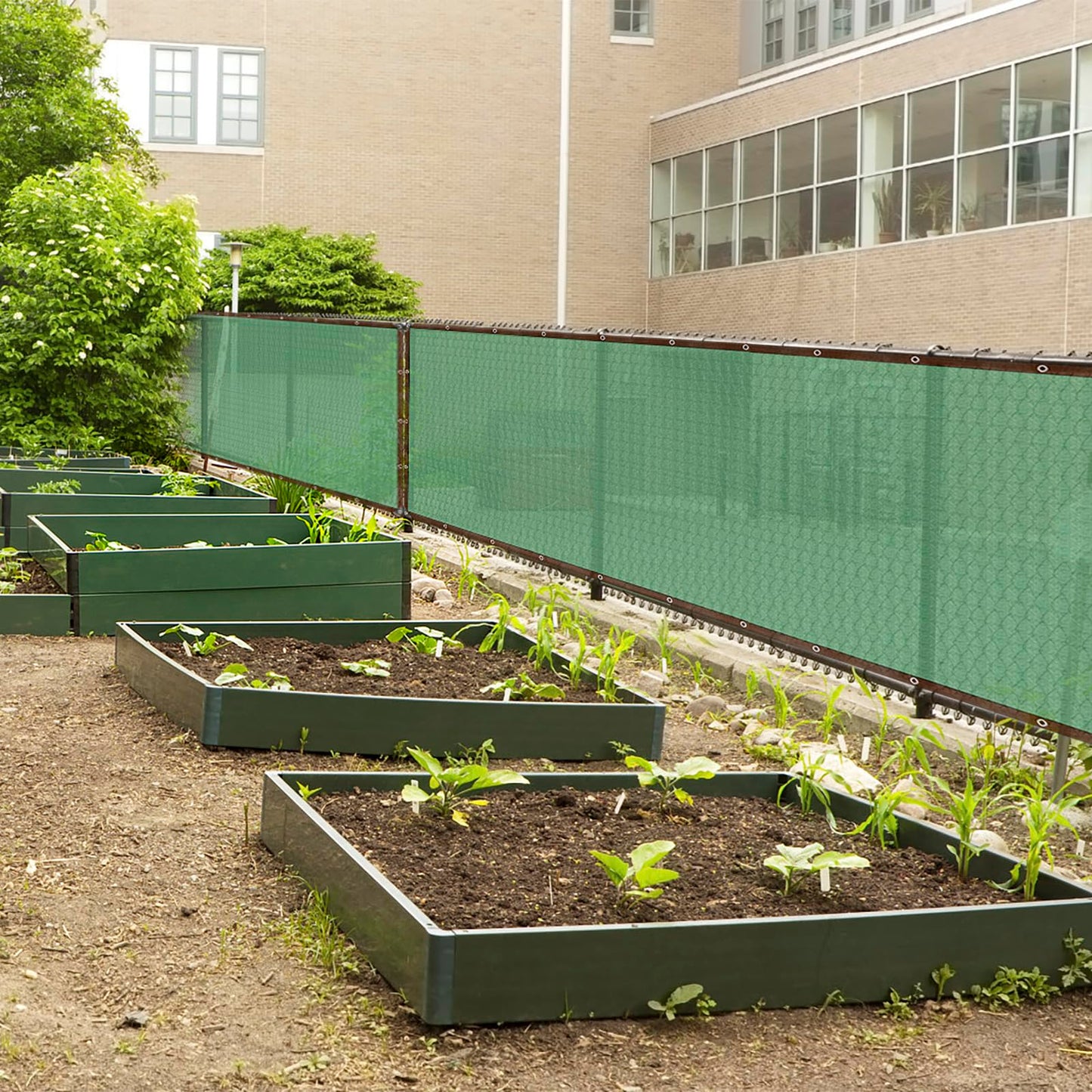 Esilihom Garden Privacy Netting 2mx5m, Fence Screening 90% HDPE Windbreak, Garden Privacy Screening UV-Resistant, Outdoor Shading Net with Cable Ties and Eyelets