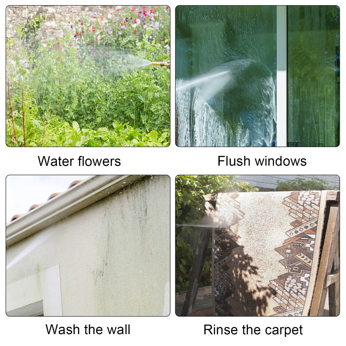 Heavy Duty Metal Garden Hose Nozzle 100% Heavy Duty Metal Water Gun Garden Hose Spray Gun Hose Spray Gun Metal for Car & Pet Washing, Plants Watering, Lawn and Garden Cleaning