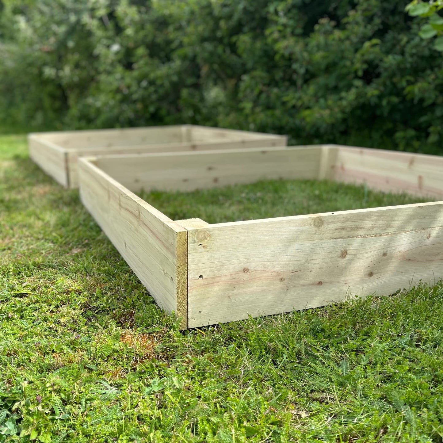Set of 2 Wooden Raised Vegetable Beds (122cm x 18cm) Outdoor, Natural