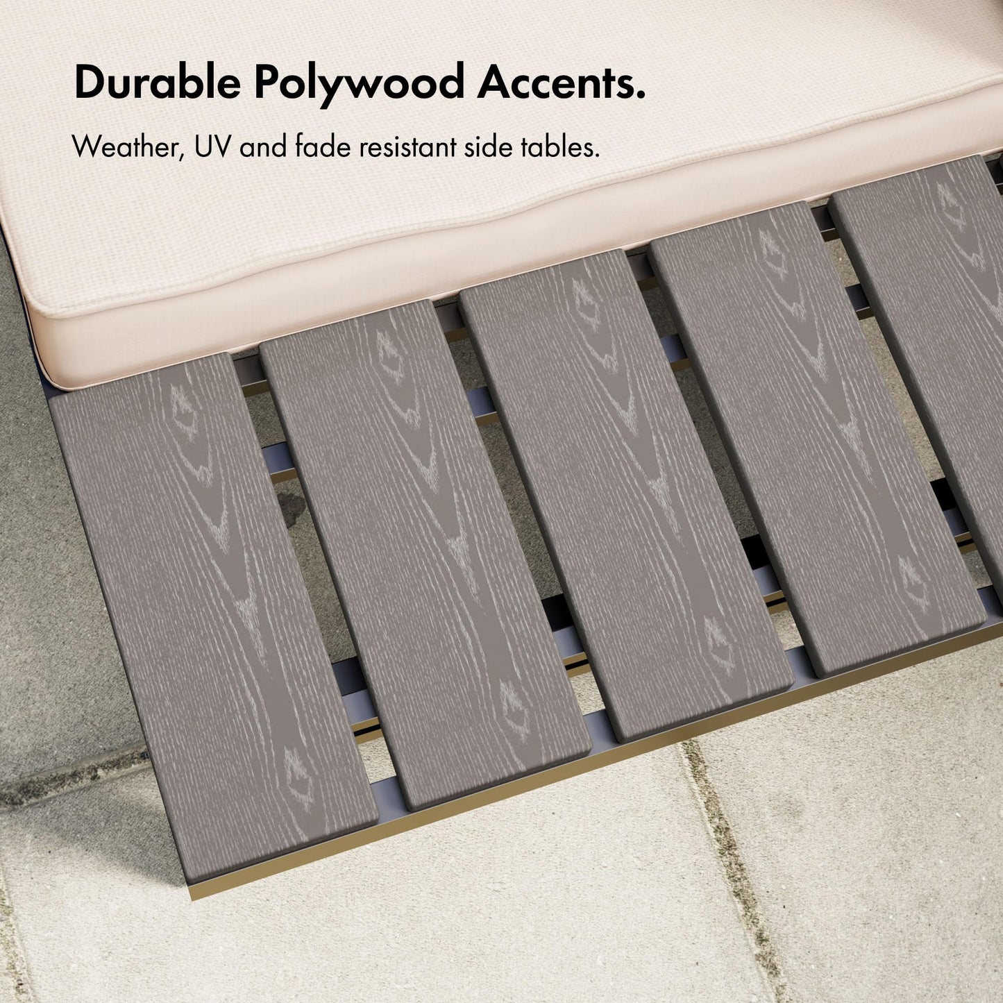 VonHaus Garden Furniture Set - Modular Outdoor Sofa with Coffee Table - 3 in 1 Multi-Use Patio Lounge Set with Daybed & Lounger Configurations - Steel Frame with Padded Cushions - Aruba Grey