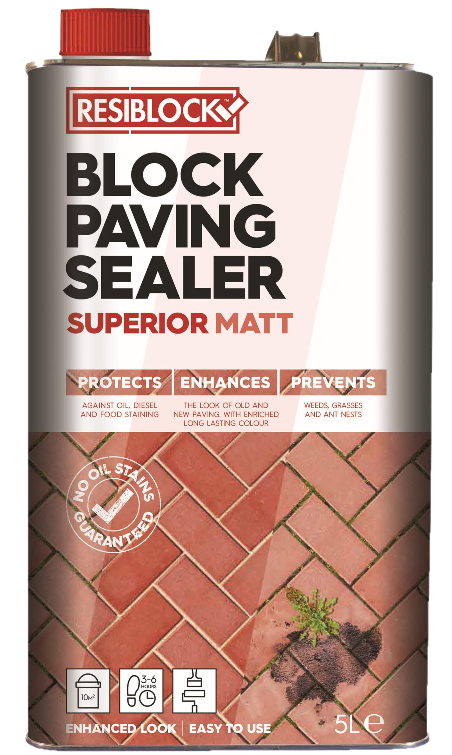 RESIBLOCK Superior Matt - Paving Driveway Sealer 25 Litres - 5 x 5 litre cans