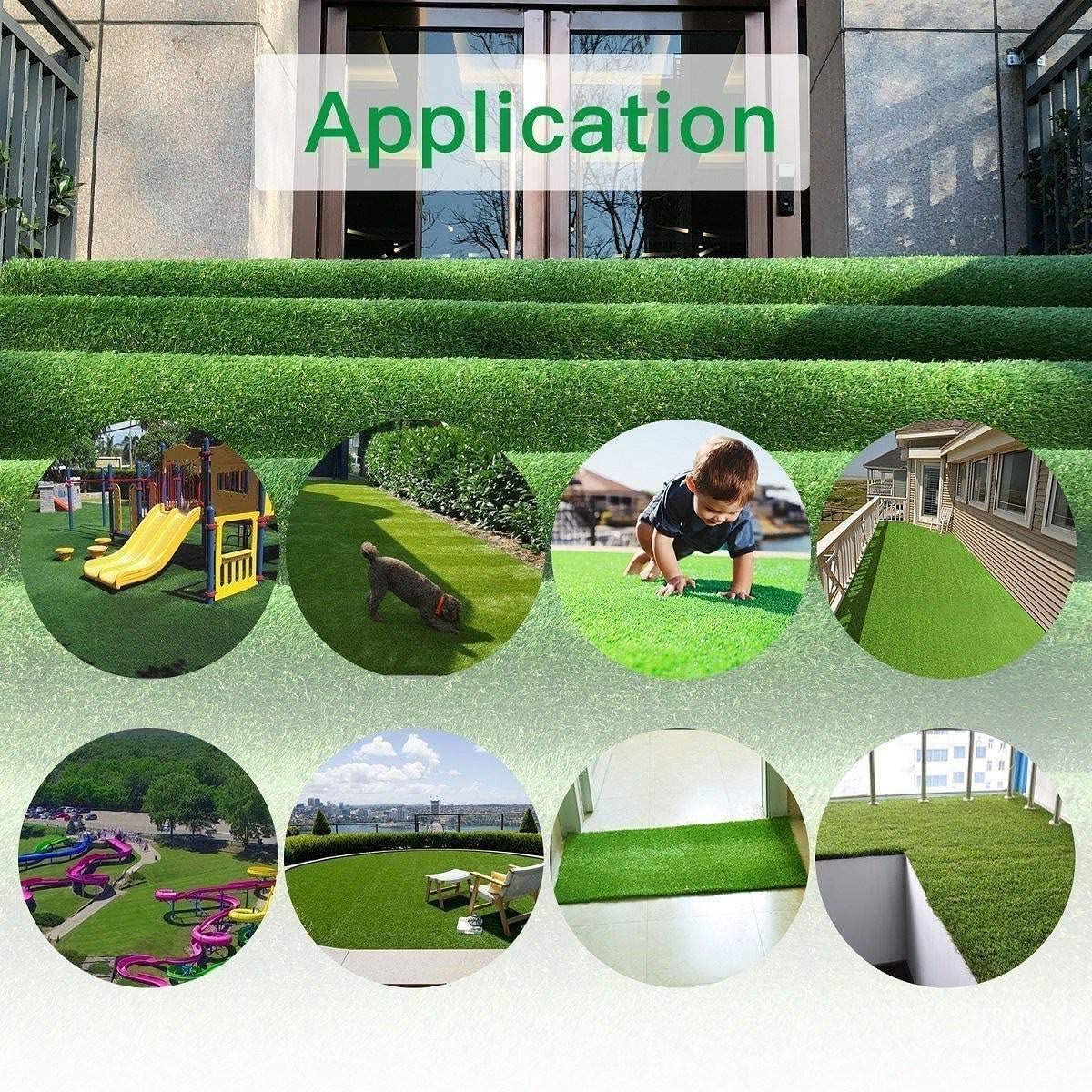 Nisorpa Artificial Grass Rug 10m x 1m, Natural Realistic Fake Grass Roll, 30mm Pile Height, High Density Artificial Grass Astro Turf Lawn Mat for Indoor Outdoor, Green, 33x3.3ft