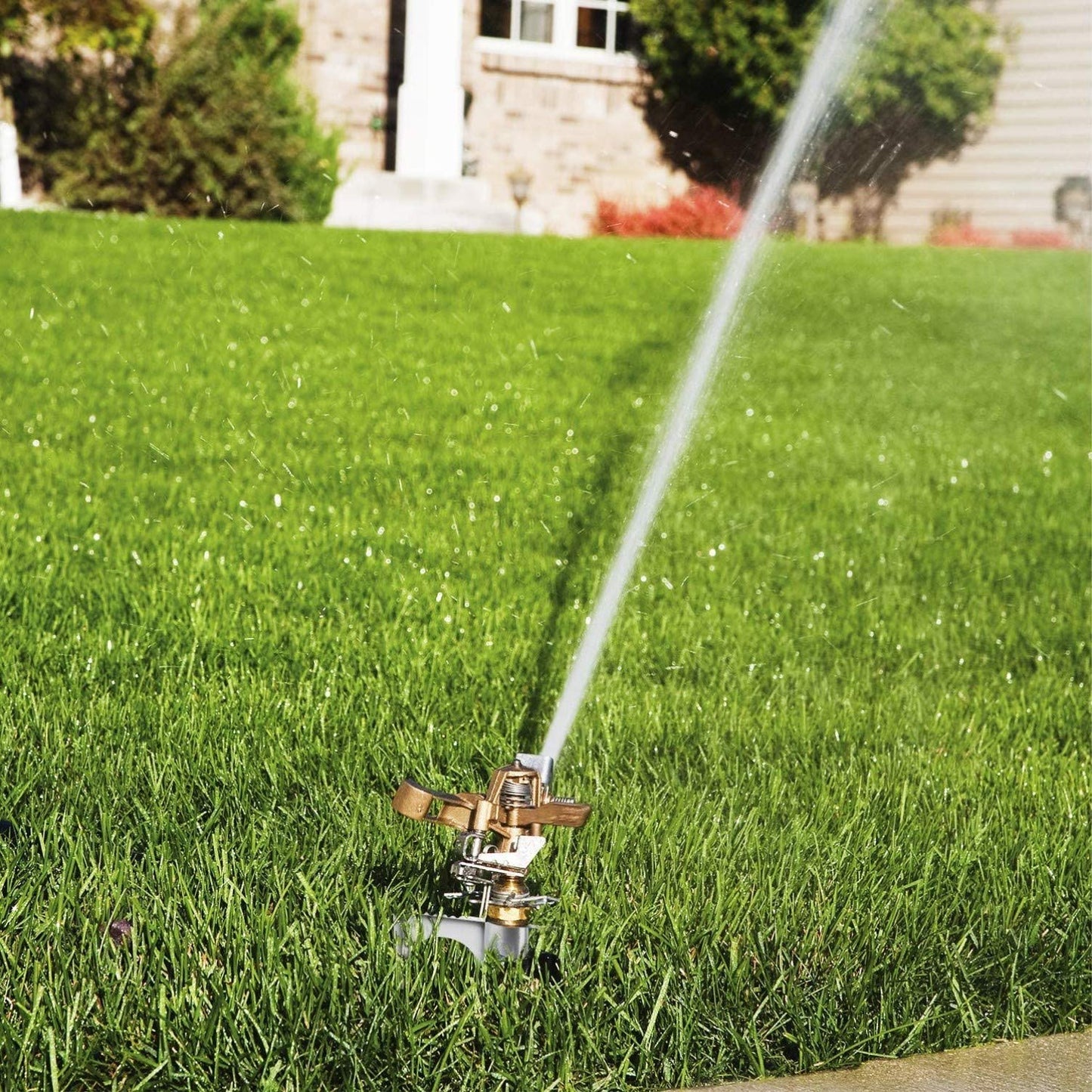 LATERN Impulse Garden Sprinkler, 360 Degree Heavy Duty Impact Lawn Sprinkler Irrigation Sprayer with Metal Spike for Watering Plants Flowers Veggies