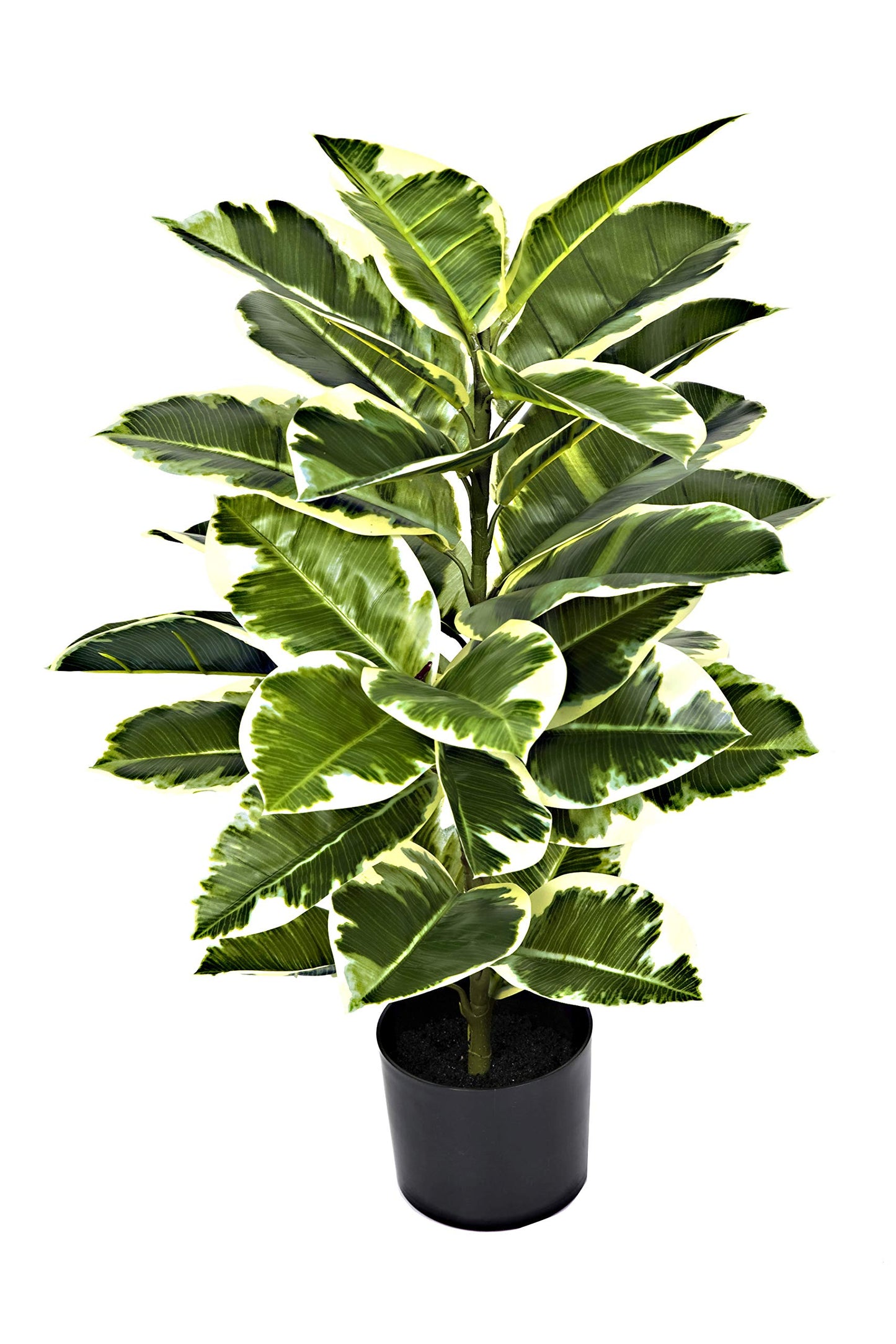 GreenBrokers Artificial 98cm Real Touch Rubber Plant in Pot