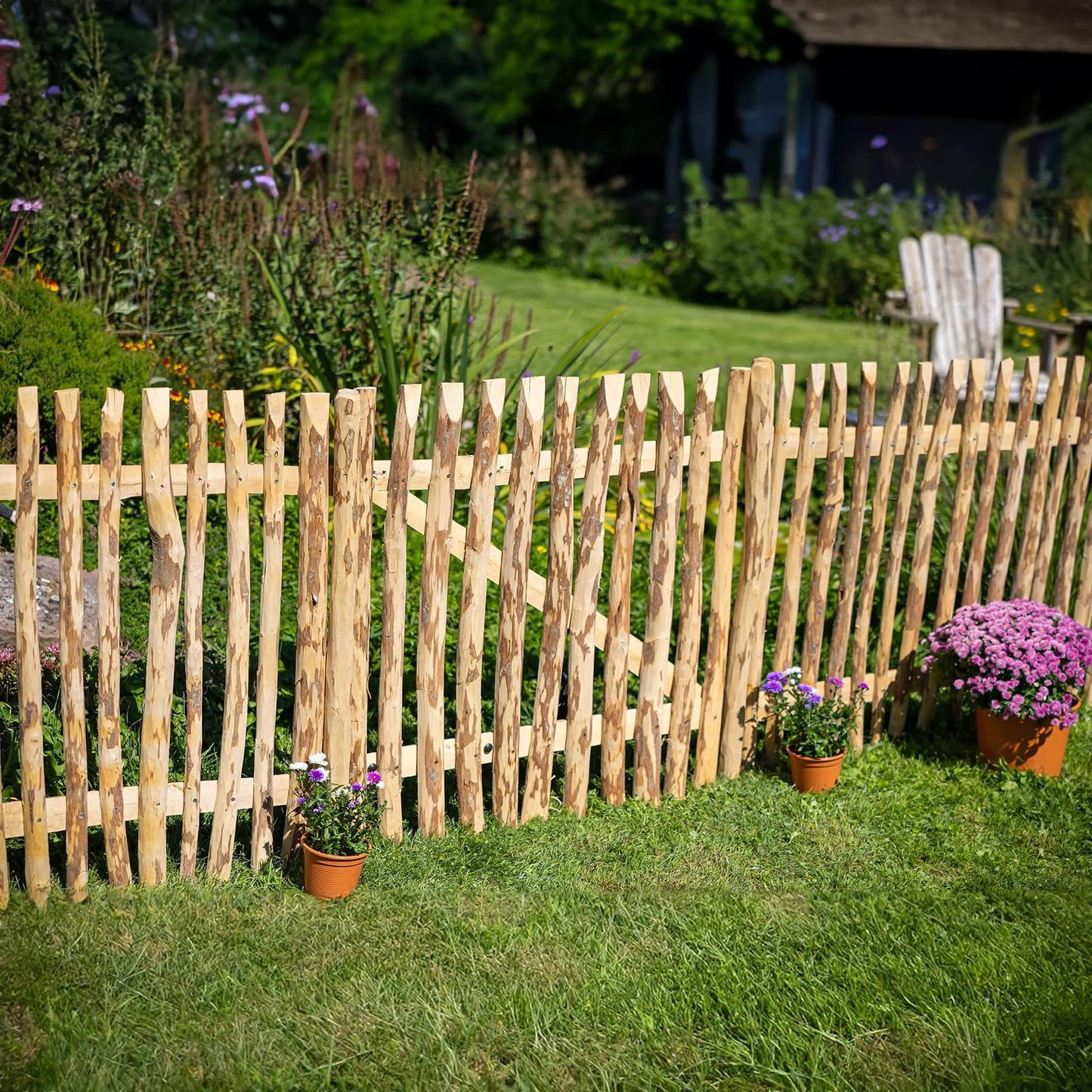 BooGardi Wooden Garden Gate Kit, 120 cm Width x 120 cm Height, Hazelnut, Rustic Style, Swing Gate, Garden Door