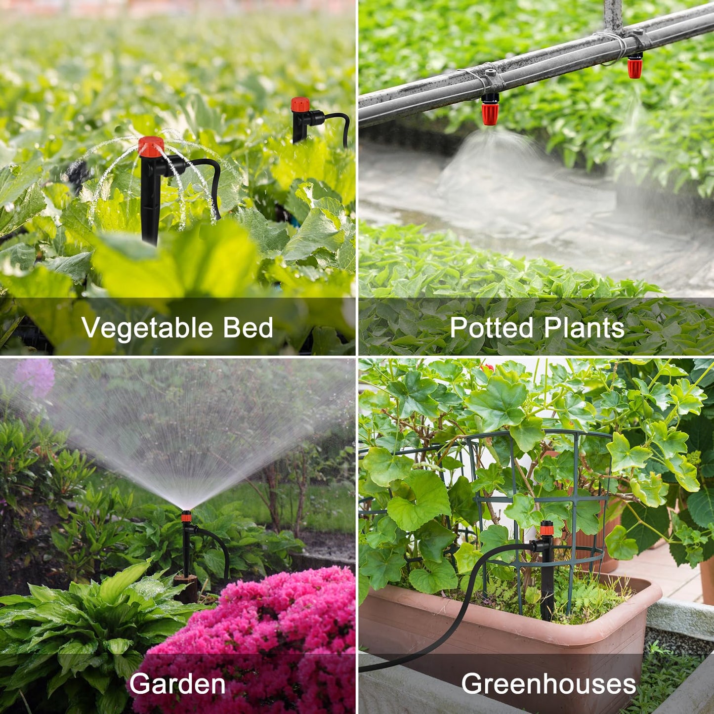 234FT/71M Irrigation System Kit, Faburo Quick Connector Automatic Garden Watering System for Outdoor Plants, 1/4'' - 1/2'' Tubing DIY Greenhouse Drip Irrigation Kit for Lawn, Flower Beds, Patio