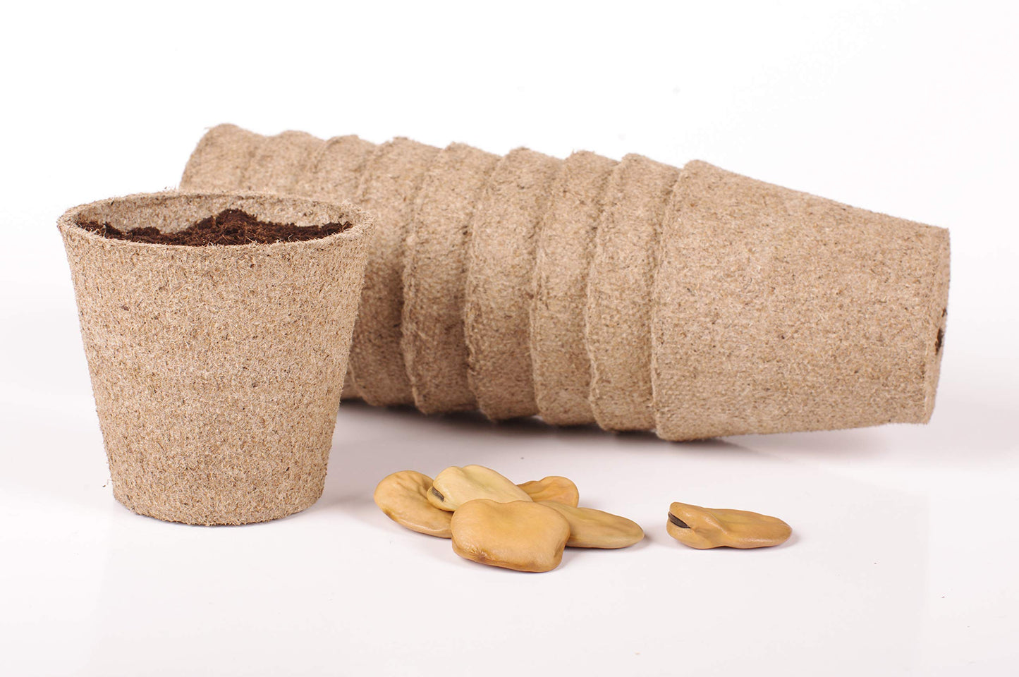 KEPLIN 96 Piece Round Biodegradable Organic Fibre Seedling Pots for Plant Cultivation Compostable Containers Easy to Transplant Ideal for Garden & Greenhouse Starter Items (5x6cm)