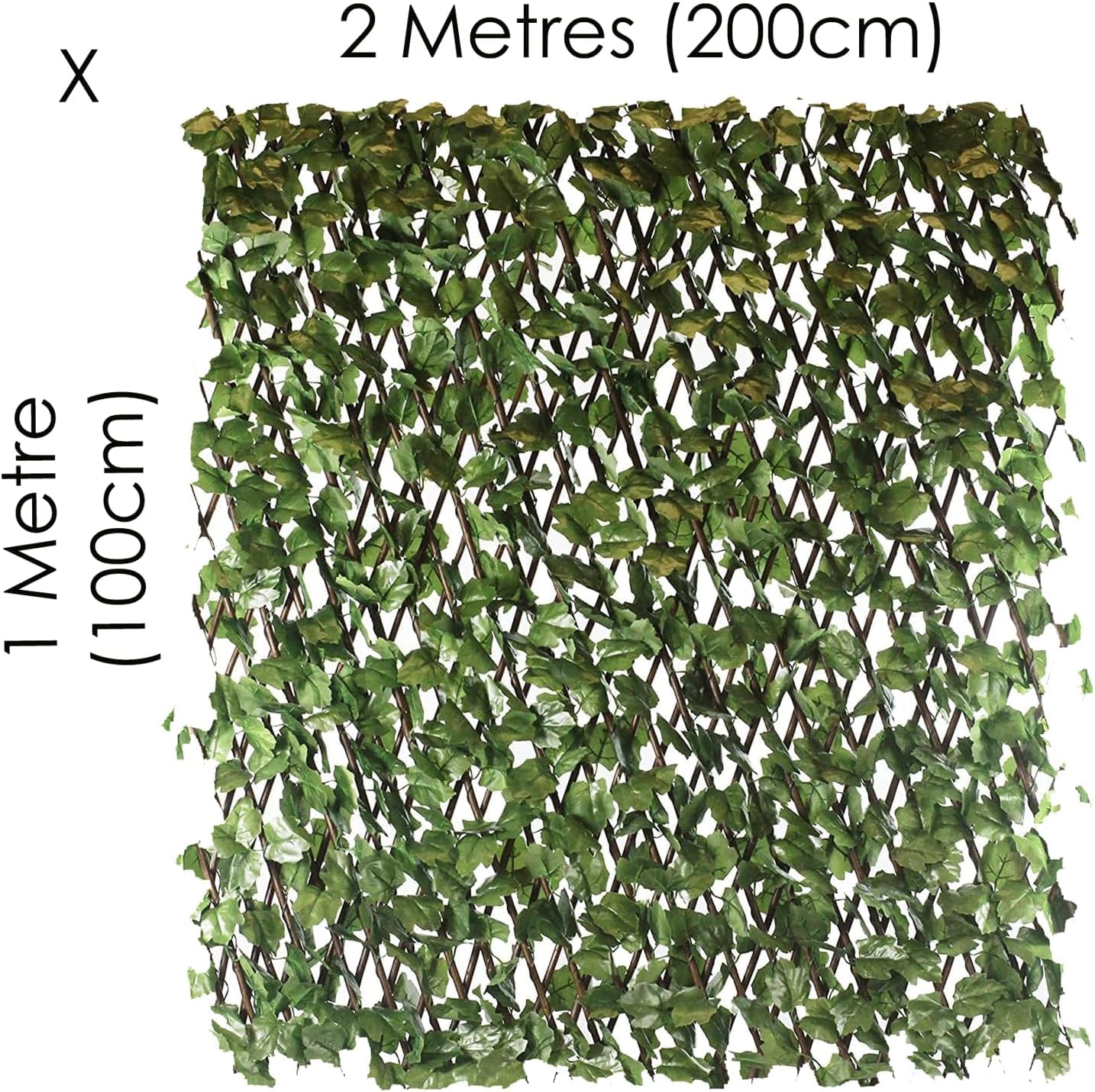 GOLDBEARUK Decorative Trellis - Articifial Leaves Garden Screen - 1m X 2m - Balcolny Privacy Expandable Hedge (Single Piece)