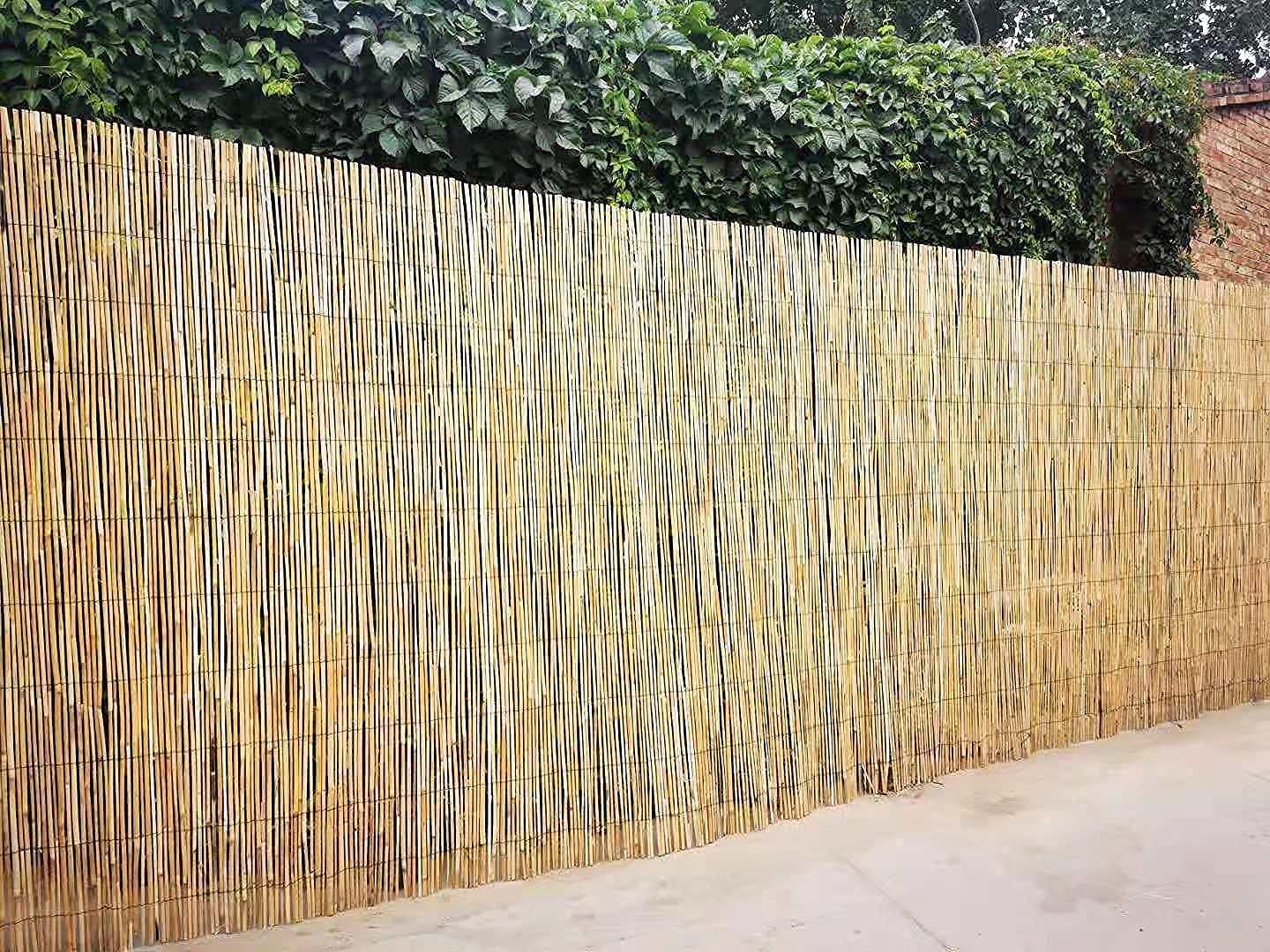 Abaseen Natural Split Reed Fence Hand-Woven Screening for Garden Natural Window Roller Blind Outdoor Bamboo Shades for Patio Gallery Balcony Decorative Fences (1m x 4m)