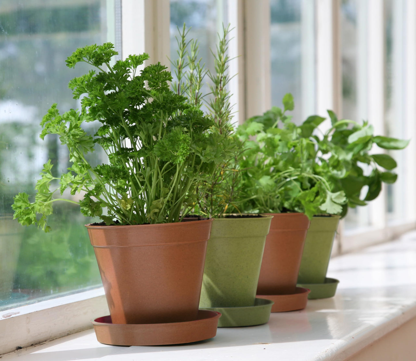 Haxnicks 5x Indoor & Outdoor Sustainable Bamboo Fibre Plant Pots | 5 Inch Diameter | Pack of 5 | Terracotta | Pot110201