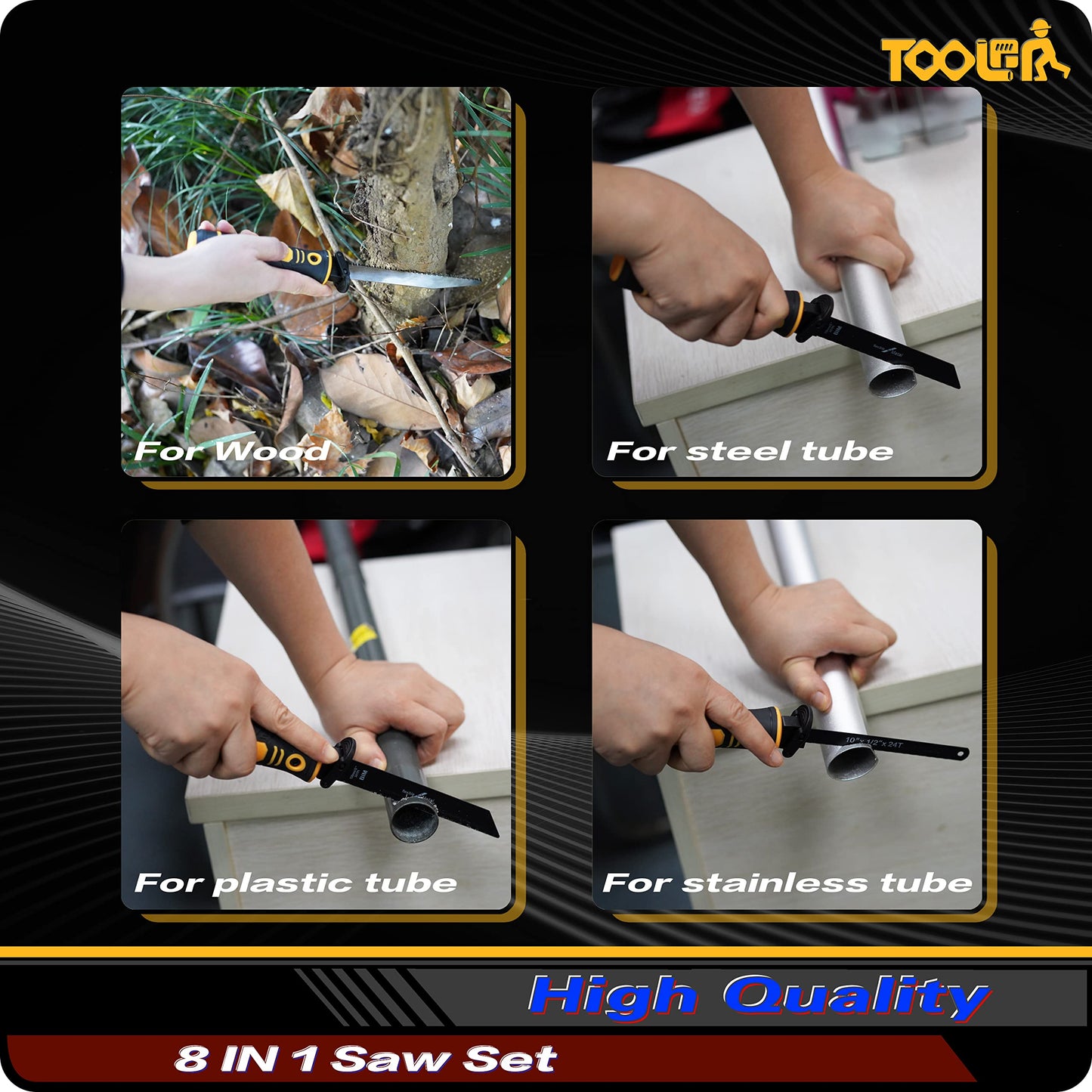TOOLAN: 8-In-1 Multi-Hand Saw, Drywall &Metal Cutter, Long Blade, Wood &Plastic Saw. Quick Change Blade