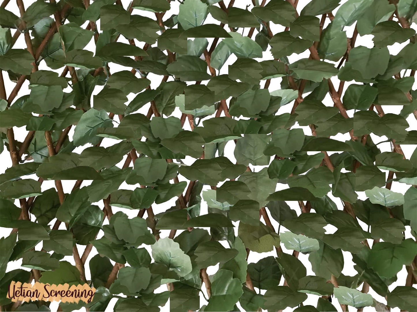 UETIAN Artificial Ivy Screening on Willow Trellis 2m x 1m Fence Hedge Maple Leaf Expanding Garden Cover Wooden
