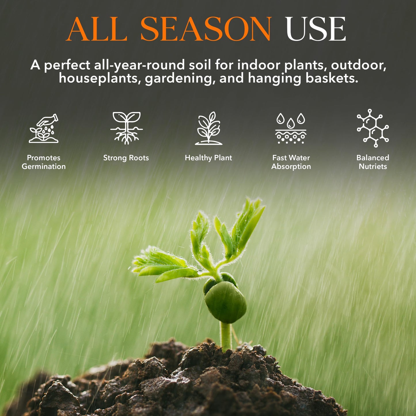 Munnie 60L Multi-Purpose Compost Soil Bag – Eco-friendly Soil Seed Compost, Nutrient Rich Mix for Potting, Growing Garden, Outdoor, Indoor, Houseplant Seed Plants