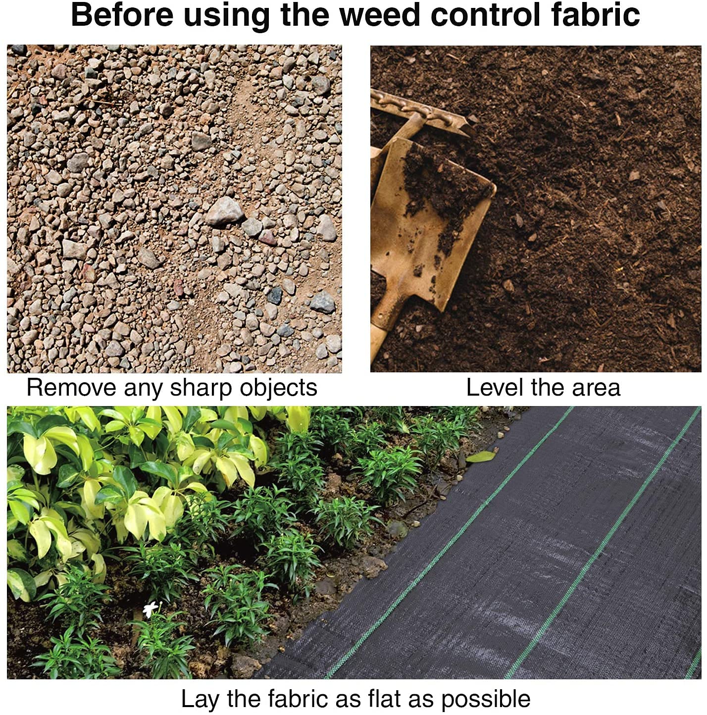 Weed Membrane Black Plastic Sheeting - Heavy Duty Black 1Mx10M Weed Barrier Fabric Weed Suppressant Landscape Ground Cover For Garden Raised Bed Cover Flower Bed Planter Lining - Weed Control Membrane