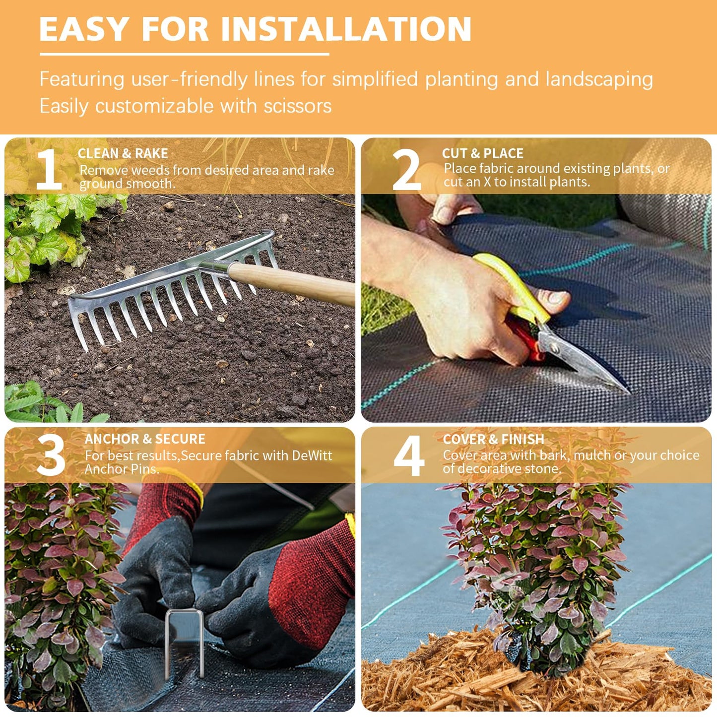 BEEWAY Weed Control Membrane 2m x 25m/Roll, Heavy Duty Weed Control Fabric 90gsm, UV Stabilised Weed Barrier Fabric/Ground Cover for Patios Garden Flower Beds Landscaping Artificial Grass