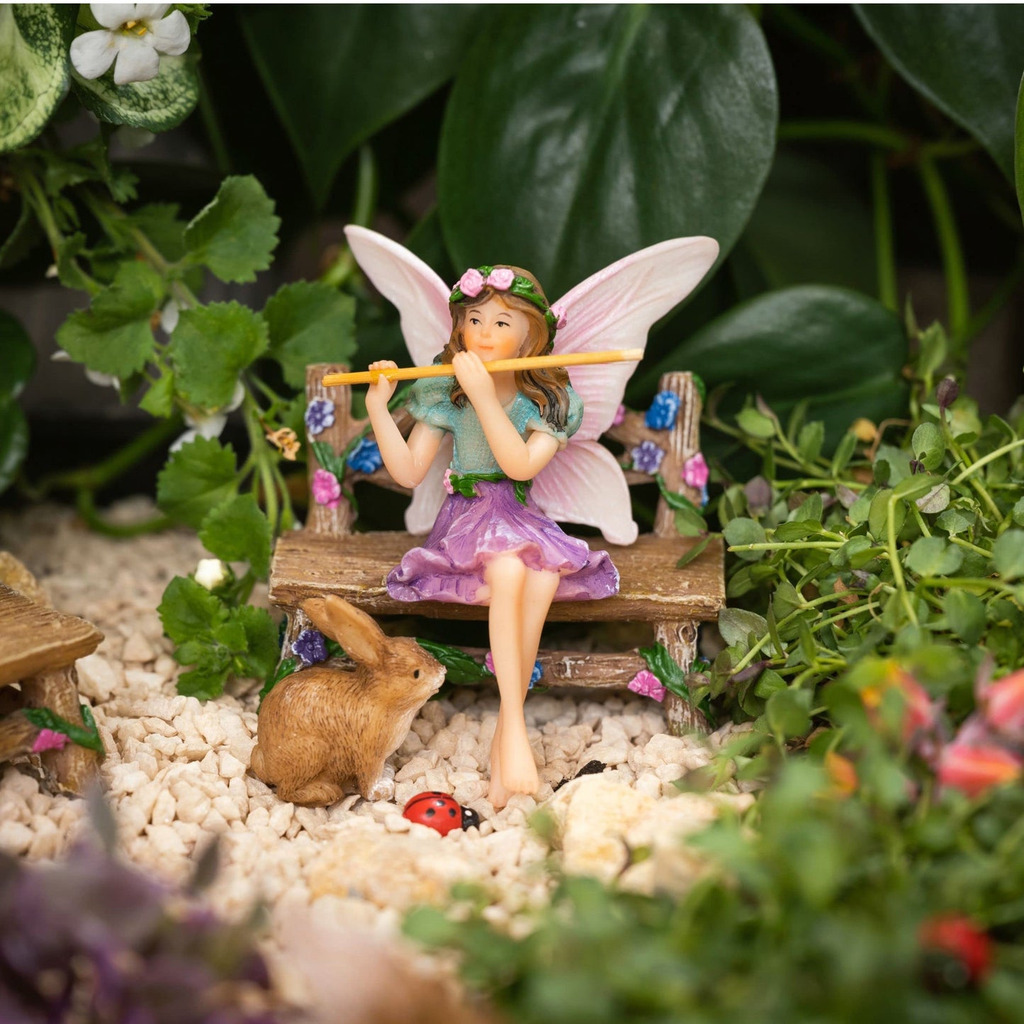PRETMANNS Fairy Garden Fairy - Fairy Garden Accessories - Miniature Garden Fairies - Small Fairy Figurine for Outdoor Miniature Garden with Fairy Furniture, Squirrel & Bunny 14 Piece