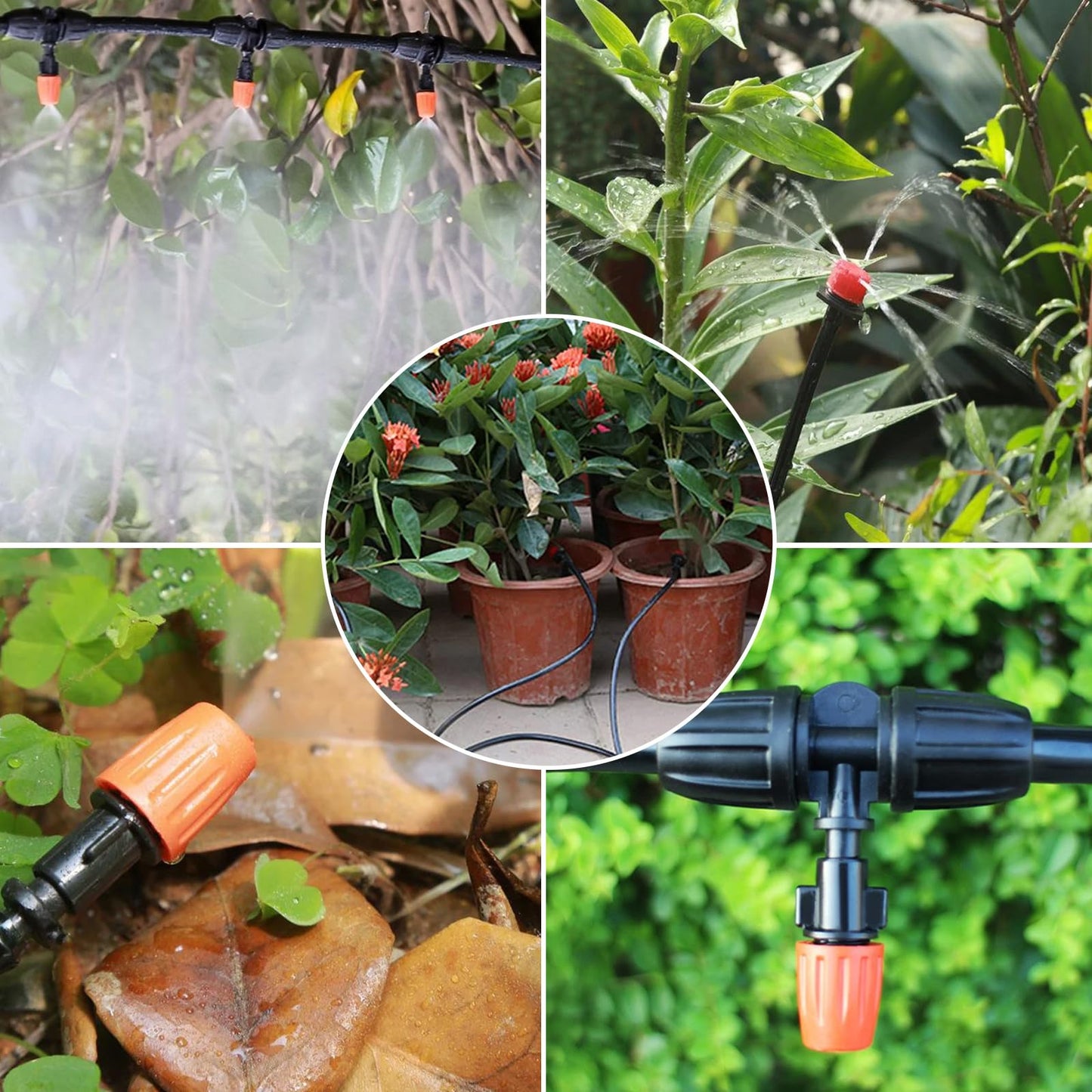 ZOUFRIDN 292 PCS Irrigation System Greenhouse Watering Systems,468FT/45M Drip Irrigation System, Automatic Irrigation System with Adjustable Nozzle Sprayer and Dripper Automatic for Lawn/Garden/Patio