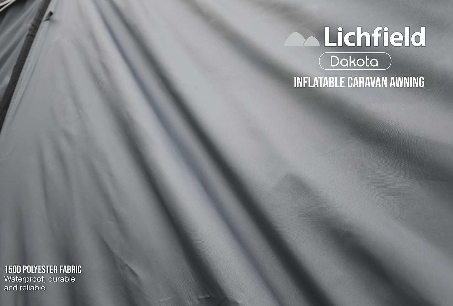 Lichfield Dakota Inflatable Caravan Air Awning, Excalibur, 4m [Amazon Exclusive], 150D Waterproof Polyester with PVC Draught Skirt, Rock Pegs and Storm Straps