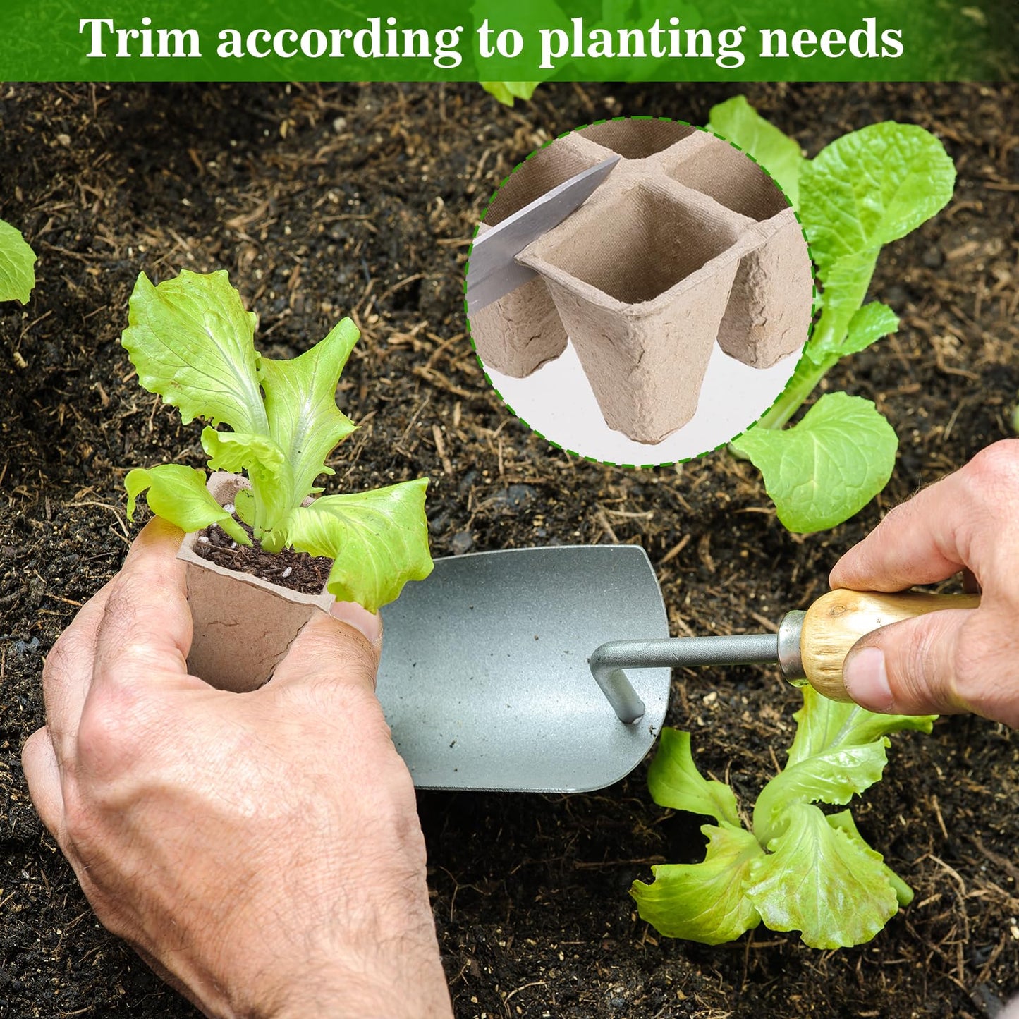 GOTVUGE 10 Packs Seedling Starter Trays 120 Cells, Peat-Free Biodegradable Seed Germination Trays Plant Starter Pots for Seedlings