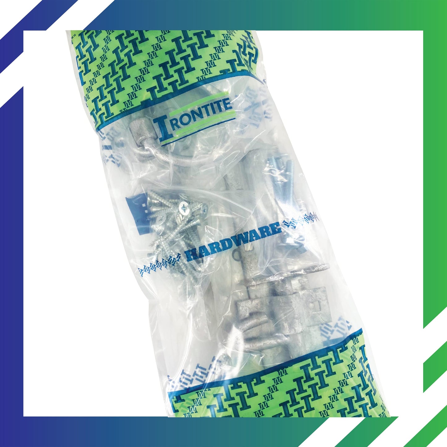 IRONTITE® Galvanised Gate Latch Kit with 450mm (18") T Hinges and Brenton Bolt. Garden Gate Kit Includes Garden Gate Hinges for Wooden Gates, Brenton Garden Gate Bolt, and Ring Gate Latch.