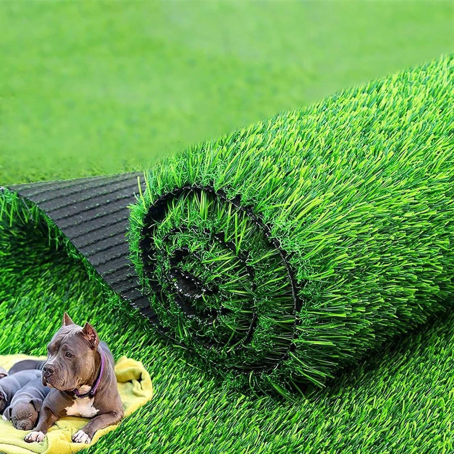 Nisorpa Artificial Grass Rug 10m x 1m, Natural Realistic Fake Grass Roll, 30mm Pile Height, High Density Artificial Grass Astro Turf Lawn Mat for Indoor Outdoor, Green, 33x3.3ft