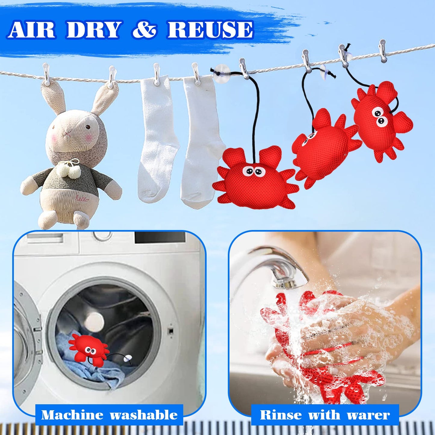 xinrongda 4 Pieces Hot Tub Scum Absorber for Spa, Reusable 3D Oil Absorbing Sponge, Hot Tub Cleaning Kit for Hot Tub Accessories, Swimming Pool and Spa, Crab