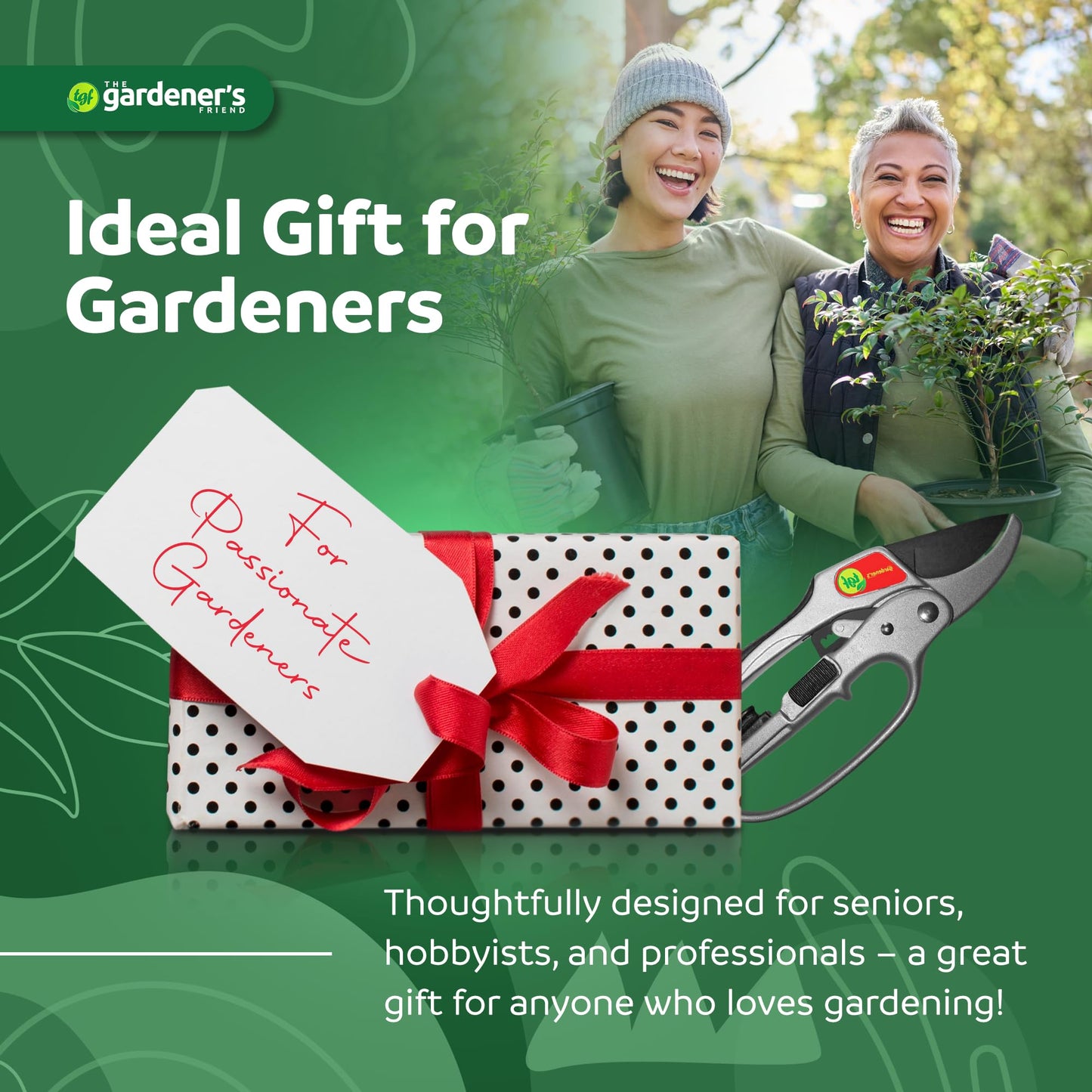 Secateurs, Ratchet Anvil Style Shears, Made For Weak Hands But Strong Enough For Any Pruning Application - Garden Pruners, This Tool Makes A Great Gift For Gardeners