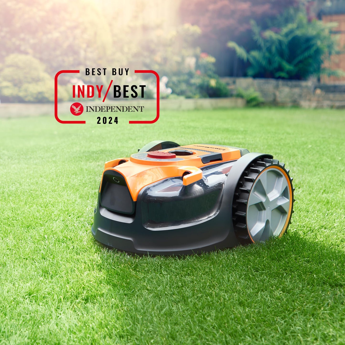 LawnMaster OcuMow® 16 Drop and Mow Robot Lawnmower with MX 24V 4.0Ah lithium battery and fast charger. No Boundary Wire, App or Outdoor Power Socket needed. For small to medium lawns up to 100m2.