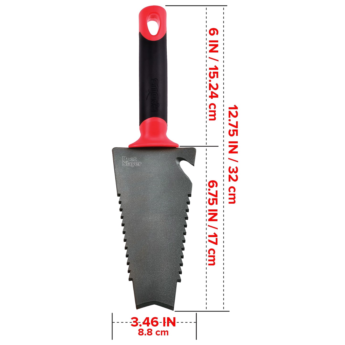 Radius Garden Root Slayer Carbon Steel Hand Shovel, Red, Trowel