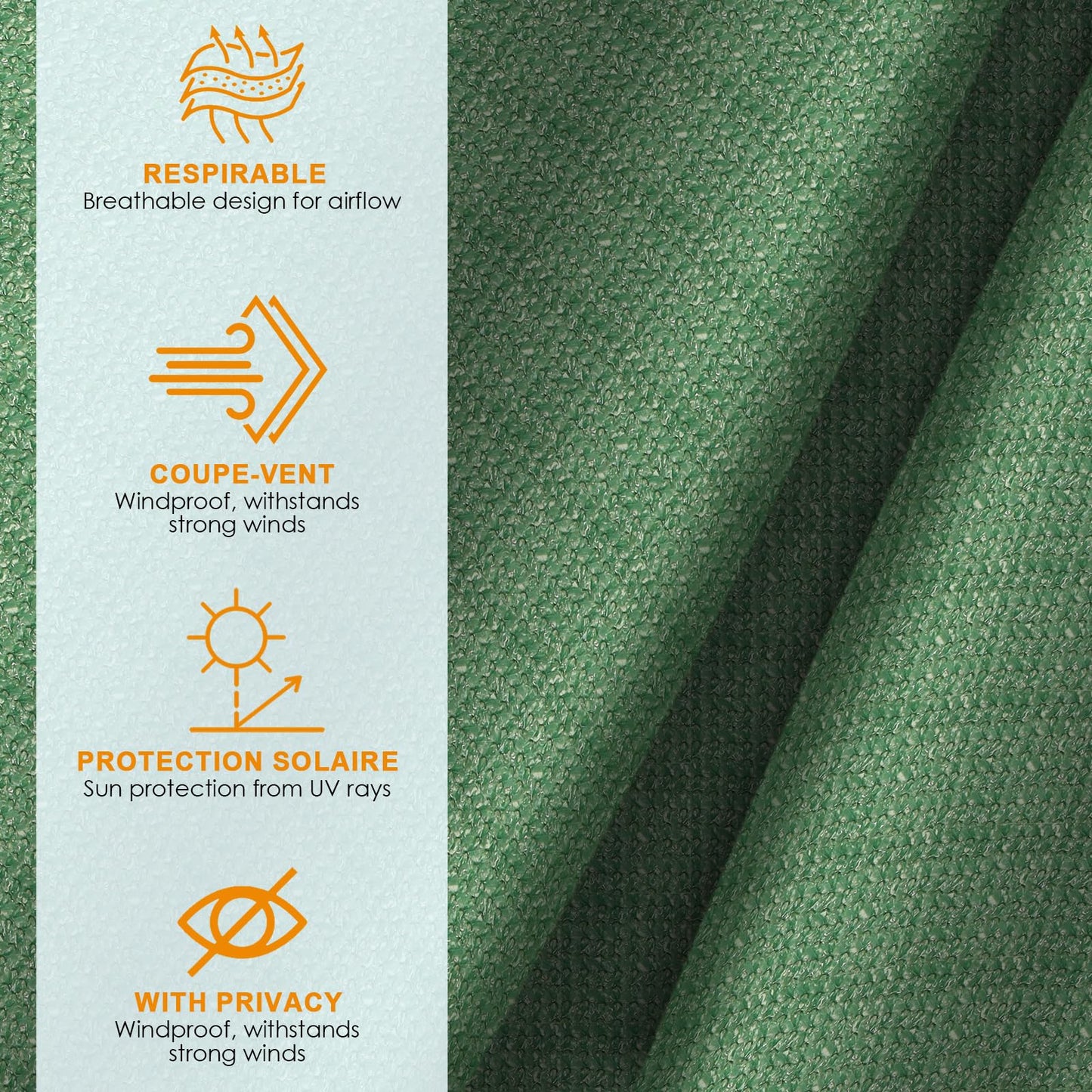 Esilihom Garden Privacy Netting 2mx5m, Fence Screening 90% HDPE Windbreak, Garden Privacy Screening UV-Resistant, Outdoor Shading Net with Cable Ties and Eyelets