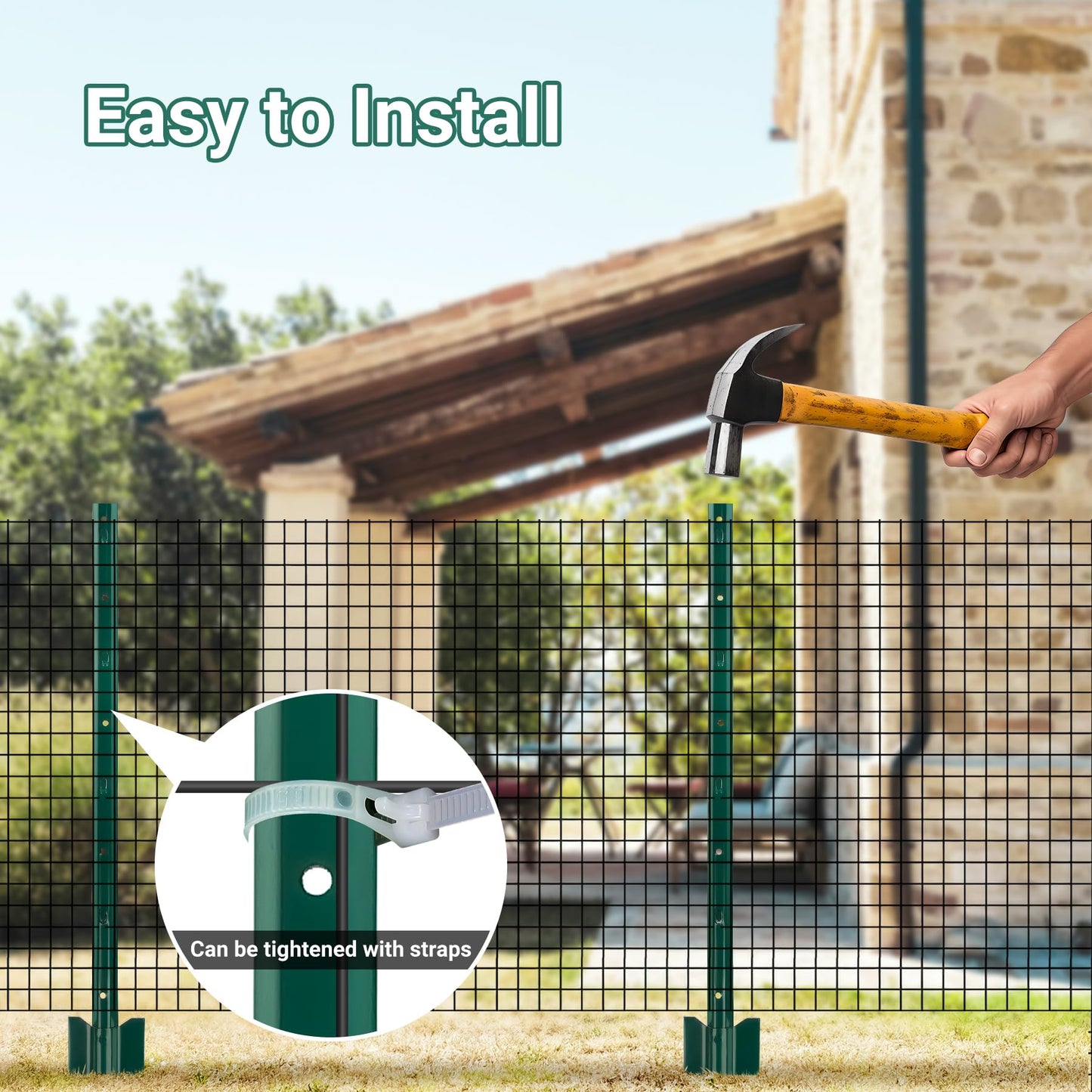 Toriexon Metal Fence Posts – 3ft Heavy Duty (10 Pack)