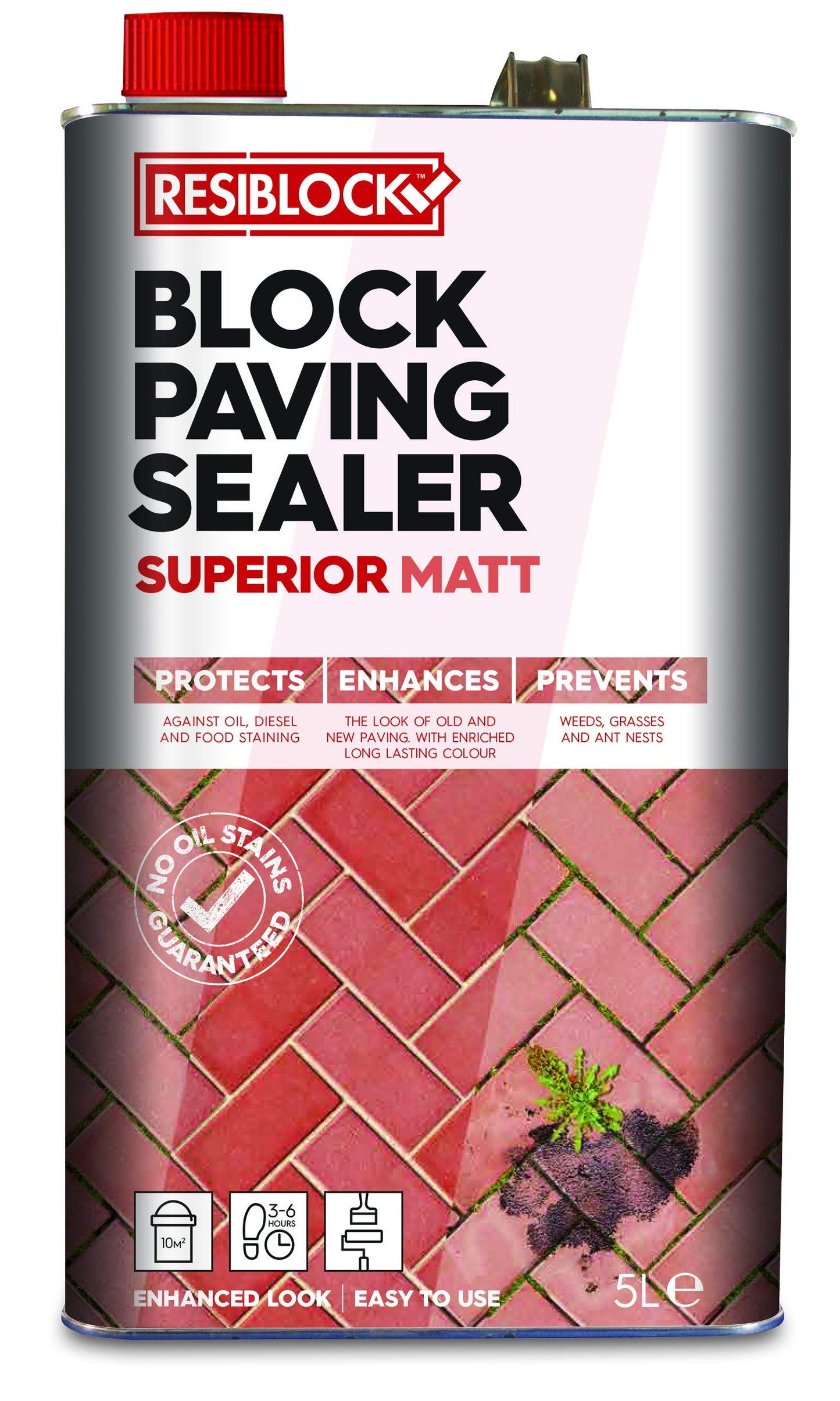 RESIBLOCK Superior Matt - Paving Driveway Sealer 25 Litres - 5 x 5 litre cans