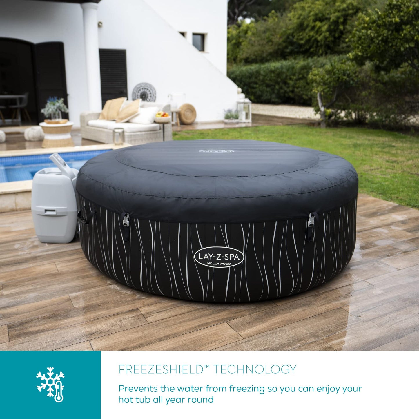 Lay-Z-Spa Hollywood Luxe AirJet Inflatable Hot Tub with LED Lights 4-6 person, 1.96 m x 66 cm