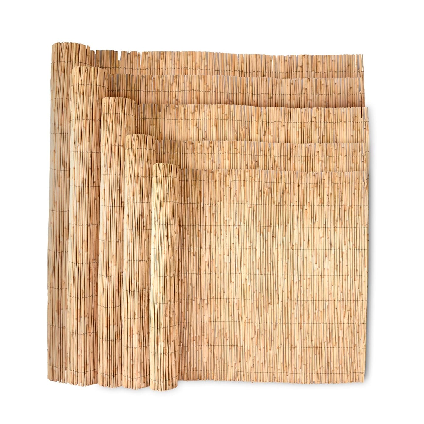 Wadan Natural Split Reed Fence Hand-Woven Reed Screening for Garden Natural Window Roller Blind Outdoor Bamboo Shades for Garden Patio Gallery Balcony Decorative Fences (1m x 3m)