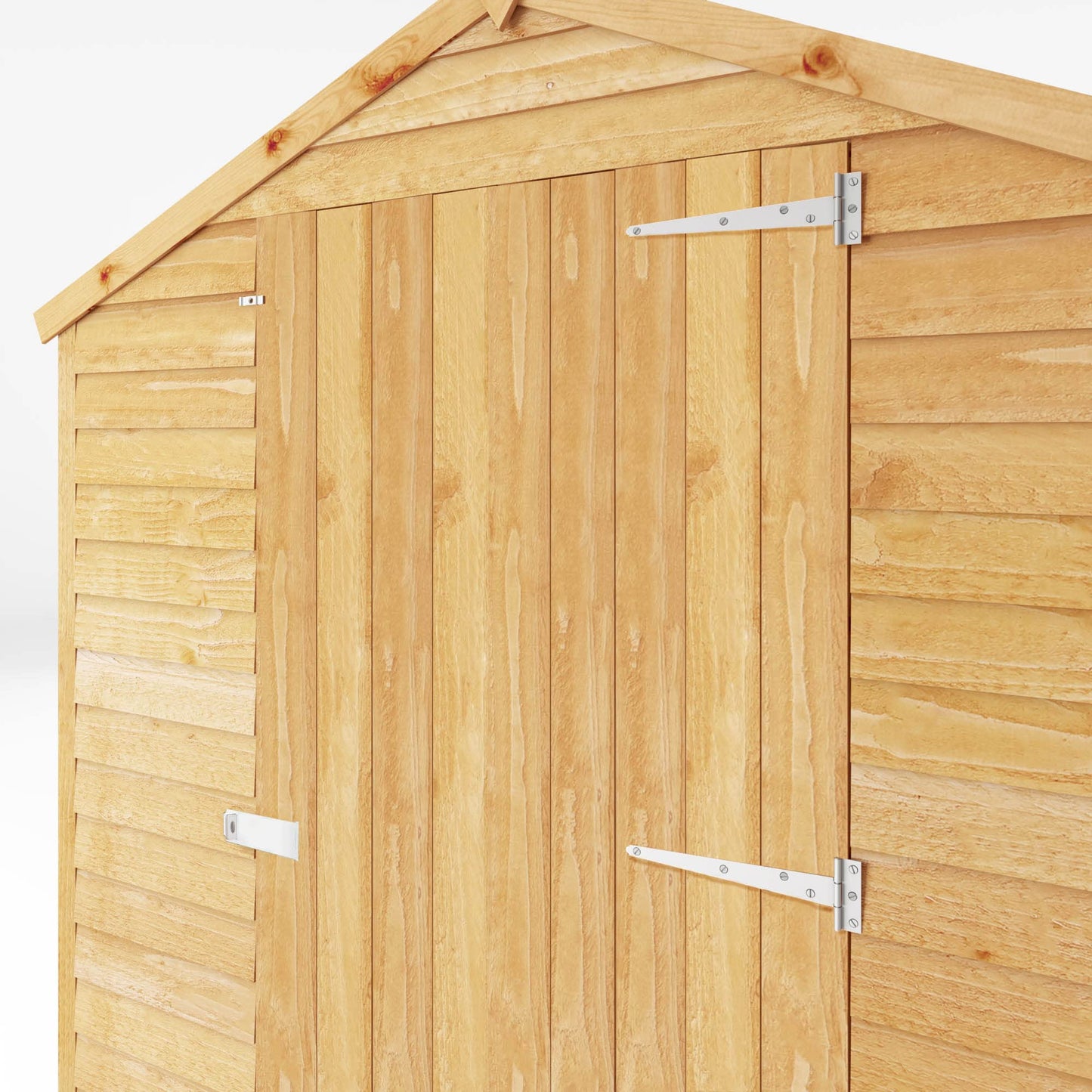 WALTONS | 8 x 6 Garden Shed Overlap Storage Sheds | Apex Roof | 8mm Overlap Cladding | Wood Garden Store Building | 10 Year Anti Rot Guarantee | 8 x 6 8ft 6ft (8 x 6 Single Door with Windows)