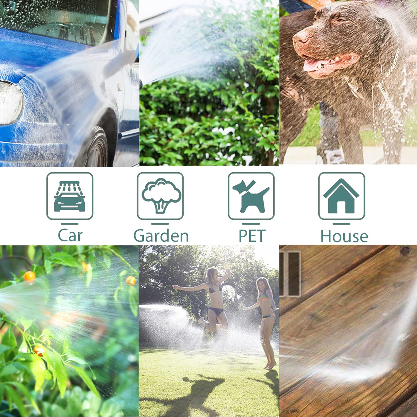 Hose Pipe Spray Gun Metal Garden Hose Nozzle with 9 Patterns Garden Hose Spray Gun for Hose Pipe for Watering Plants Washing Cars Pets